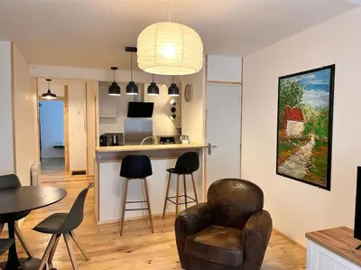 Cuisine ou kitchenette dans l'établissement Appartement à Valognes : Entre Terre et Mer