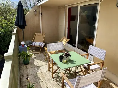 Balcon ou terrasse dans l'établissement La terrasse du golf