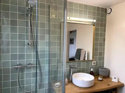 Salle de bains dans l'établissement La terrasse du golf