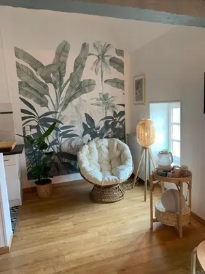 Coin salon dans l'établissement Charmant appartement rénové
