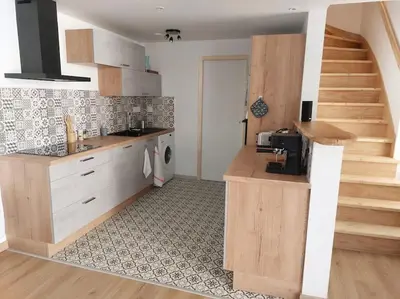 Cuisine ou kitchenette dans l'établissement La Cigogne, moderne, spacieux et bien placé