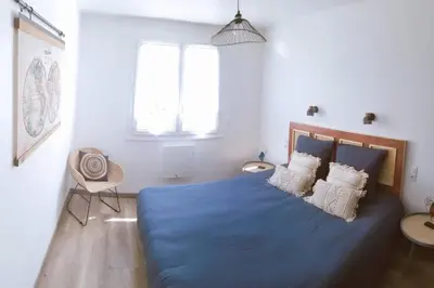 Un ou plusieurs lits dans un hébergement de l'établissement Villa Mon Rêve 12 pers à 500m de la plage