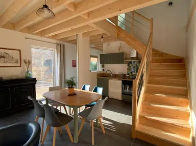 Cuisine ou kitchenette dans l'établissement La cabane du banc José