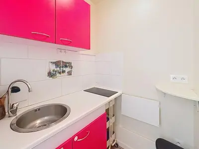 Cuisine ou kitchenette dans l'établissement Appartement avec terrasse, parking et WiFi, 4 pers. à Merville Franceville - FR-1-465-98