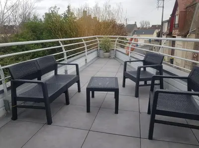 Balcon ou terrasse dans l'établissement Maison Bateau