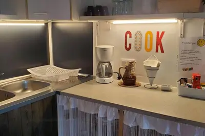 Cuisine ou kitchenette dans l'établissement La Team Familly Vue sur le Mont St Michel
