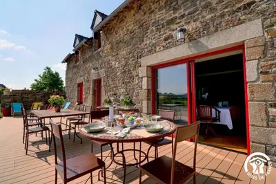 Balcon ou terrasse dans l'établissement Ferme de la begossiere