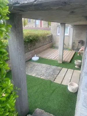Jardin de l'établissement Pirou plage La Villa Mosca