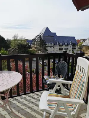 Balcon ou terrasse dans l'établissement Cabourg cosy, appartement refait à neuf, 5 min à pied de la mer