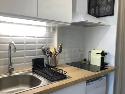 Cuisine ou kitchenette dans l'établissement Scidesdunes