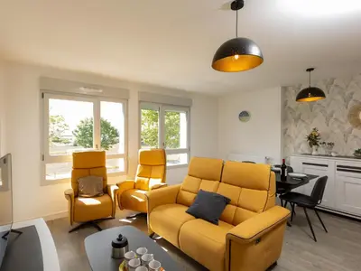 Coin salon dans l'établissement Apartment Ker Eol-1 by Interhome