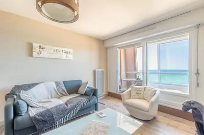 Coin salon dans l'établissement La Vue Marine - Appartement vue mer