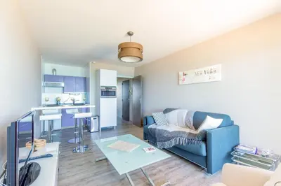 Coin salon dans l'établissement La Vue Marine - Appartement vue mer