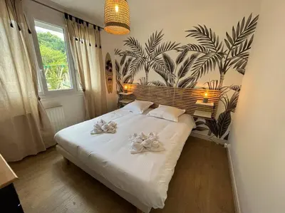 Un ou plusieurs lits dans un hébergement de l'établissement « L’Hilo » Appart 4 Personnes À 250 m de la Plage