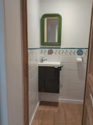 Salle de bains dans l'établissement Gîte tante Jeanne