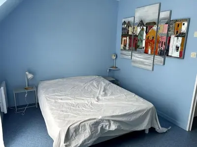 Un ou plusieurs lits dans un hébergement de l'établissement Maison à 3 min de Cabourg / 5min à pieds de la mer