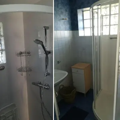 Salle de bains dans l'établissement Le Rayon Vert - Gite 4 personnes à 400 m de la mer