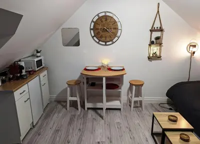 Cuisine ou kitchenette dans l'établissement Studio calme et cosy