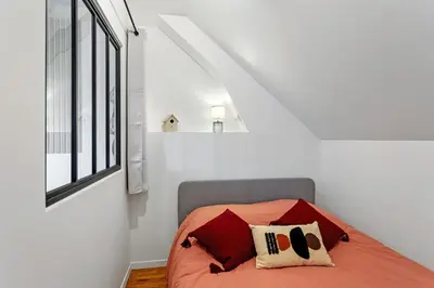 Un ou plusieurs lits dans un hébergement de l'établissement Esprit cabane en bord de mer !