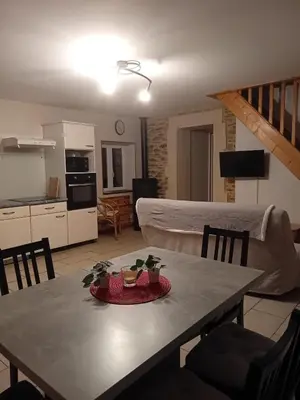 Cuisine ou kitchenette dans l'établissement Gîte des Forges