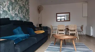 Coin salon dans l'établissement Villa Francette à 500m de la plage