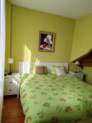 Un ou plusieurs lits dans un hébergement de l'établissement Villa Francette à 500m de la plage