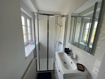 Salle de bains dans l'établissement Clos de la Lainerie