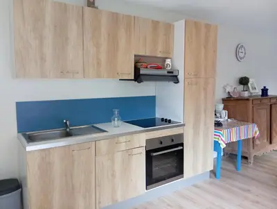 Cuisine ou kitchenette dans l'établissement GITE A BARFLEUR