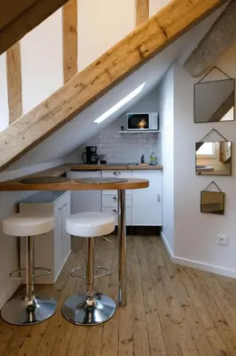 Cuisine ou kitchenette dans l'établissement Charmant studio typique & cosy au Cœur de Caen