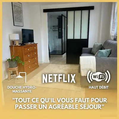 Télévision ou salle de divertissement dans l'établissement Le studio d'Arry