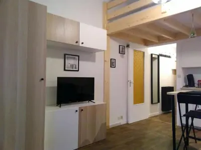 Cuisine ou kitchenette dans l'établissement Studio à la plage