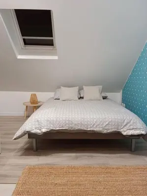 Un ou plusieurs lits dans un hébergement de l'établissement La Salicorne, maison d'hôtes.