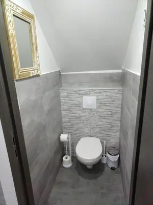 Salle de bains dans l'établissement La fermette paisible proche du Mont Saint-Michel