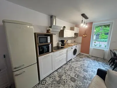 Cuisine ou kitchenette dans l'établissement Le Pré Lassé