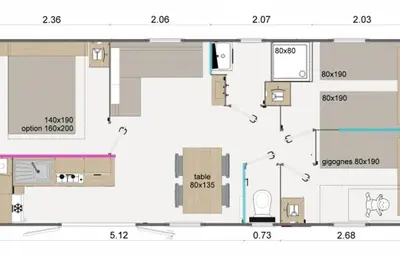 Plan de l'établissement RIVA BELLA Lodge 171
