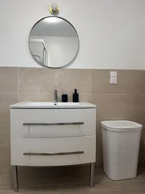 Salle de bains dans l'établissement Gîte à Travers champs