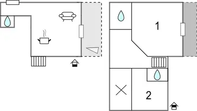 Plan de l'établissement 2 Bedroom Cozy Home In Gouville-Sur-Mer