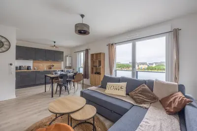 Cuisine ou kitchenette dans l'établissement L'Edulis - A 100m de la plage et parking privé