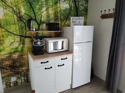 Cuisine ou kitchenette dans l'établissement Ti Korrigan