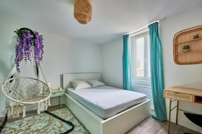 Un ou plusieurs lits dans un hébergement de l'établissement Cottage Côté Mer - A 1km de la plage