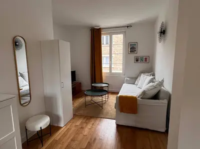 Coin salon dans l'établissement Appartement centre - Avranches
