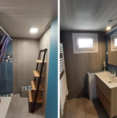 Salle de bains dans l'établissement Location Bord De Mer