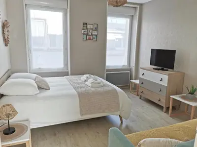 Un ou plusieurs lits dans un hébergement de l'établissement Appartement Amiral d'Aboville