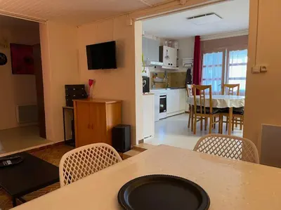 Cuisine ou kitchenette dans l'établissement Gite Normandie mer