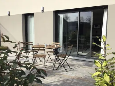 Balcon ou terrasse dans l'établissement Au coeur d'Omaha Beach- Colleville-sur-Mer- Gîte 2