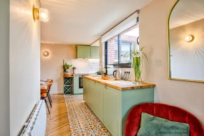 Cuisine ou kitchenette dans l'établissement Maison Victoria Cabourg