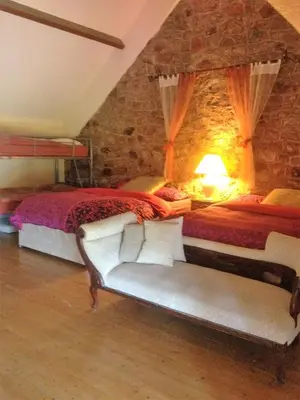 Coin salon dans l'établissement Holiday home La Ransonniere de Bas