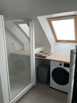 Cuisine ou kitchenette dans l'établissement Ducey Appart'Hôtel - Les Rivières