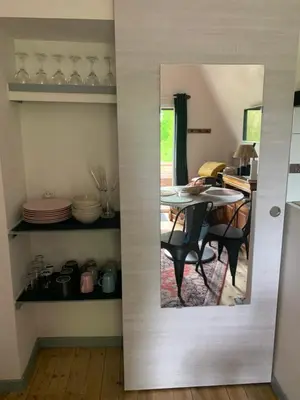 Cuisine ou kitchenette dans l'établissement GITE Au Dessus des Pâquerettes
