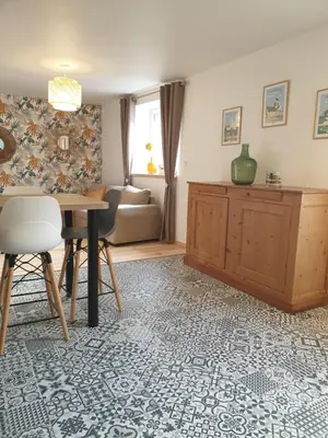 Coin salon dans l'établissement Gîte proche de Sainte Mère Eglise